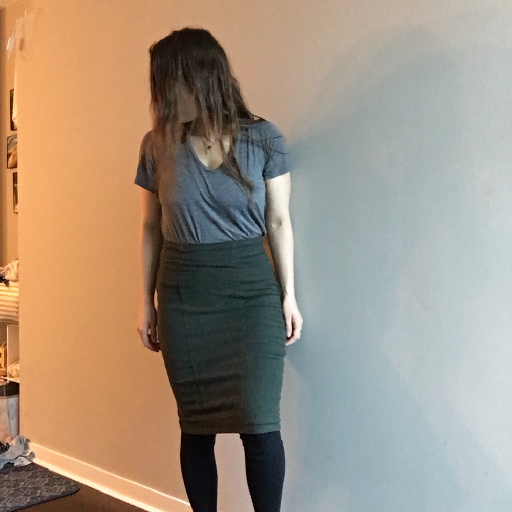 Prairie Underground Green Pencil Skirt